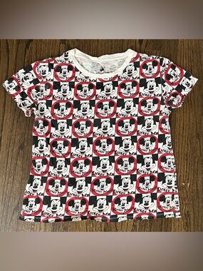 Disney White Black Red Mickey Mouse Graphic Tee